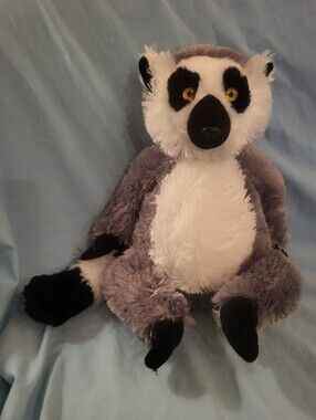 Lemur Realistic Grey Black Plush Destination Nation Stuffed Animal Toy